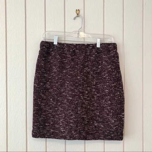 Loft NWT Maroon Flecked Knit Jogger Skirt - Picture 4 of 8